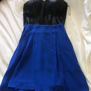 Strapless Black/Cobalt WYATT Collection Mini Dress